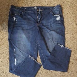 Terra Sky Skinny Rough Edge Ankle Jeans 
